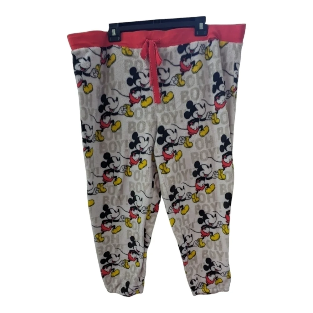 Disney Mickey Mouse Oh Boy! Superminky Fleece Jogger Sleep Pants Size 3X - Picture 3 of 5